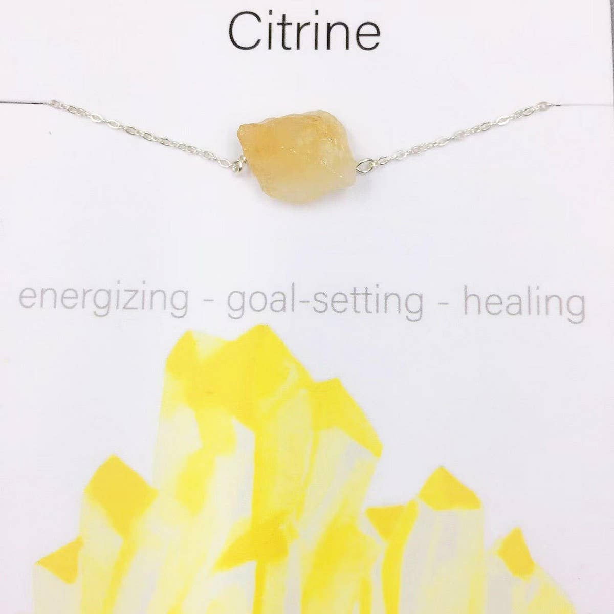 NATURAL CRYSTAL PENDANT NECKLACE WITH CARD