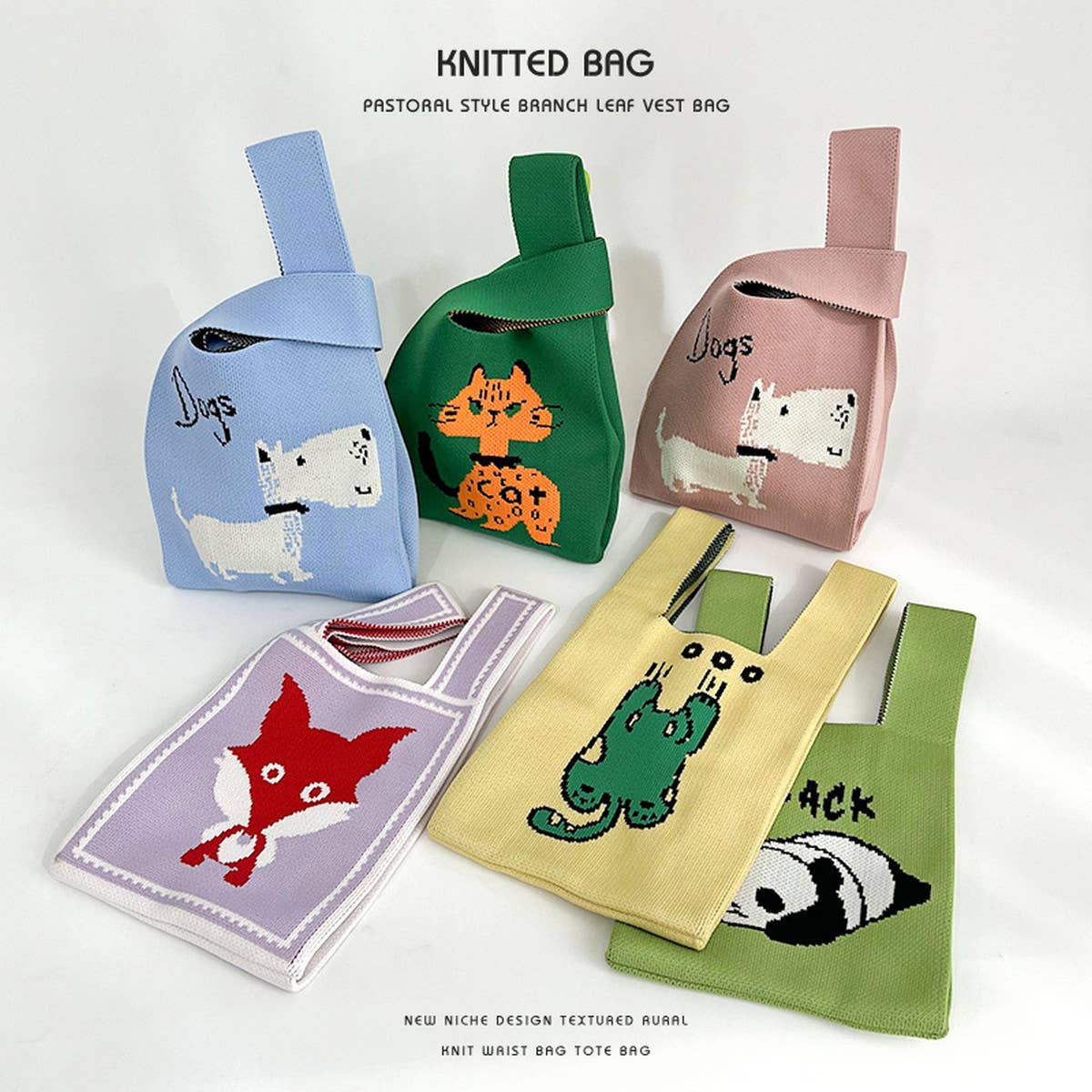 CARTOON ANIMAL SERIES KNITTED HANDBAG_CWAB2372