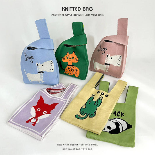 CARTOON ANIMAL SERIES KNITTED HANDBAG_CWAB2372