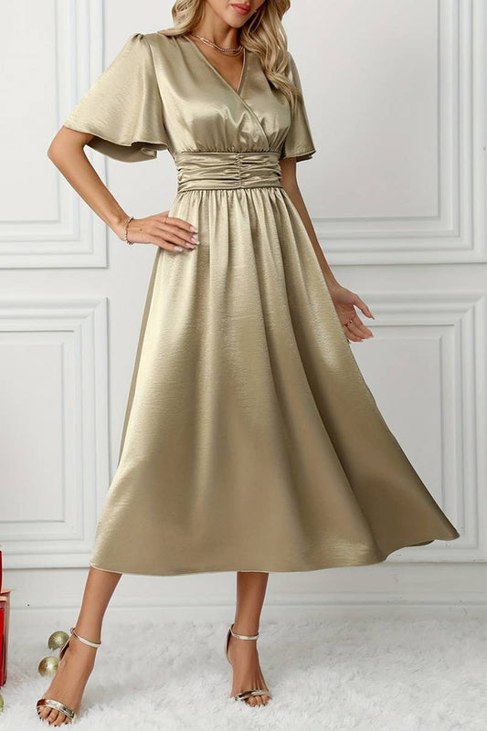 CWDMD5061_BANQUET TEMPERAMENT A-LINE MEDIUM-LENGTH DRESS