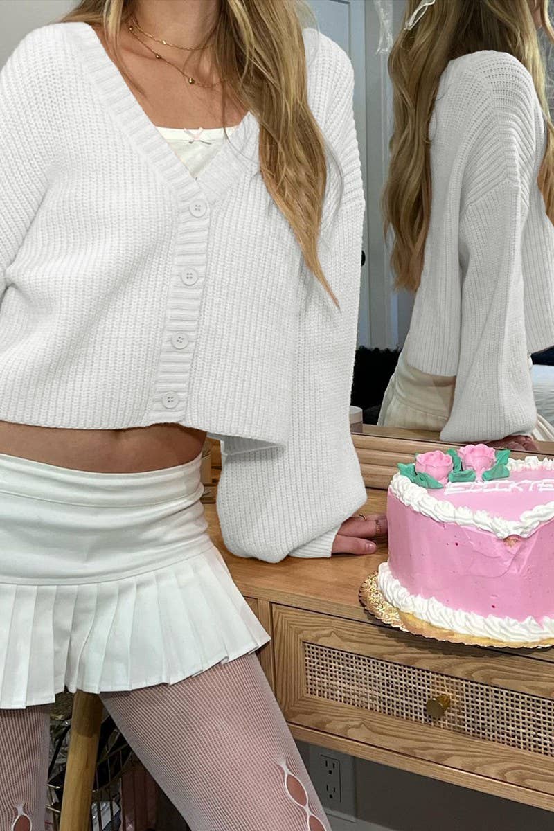 CWOCAL00757_MINIMALIST SOLID LONG SLEEVE KNIT CARDIGAN