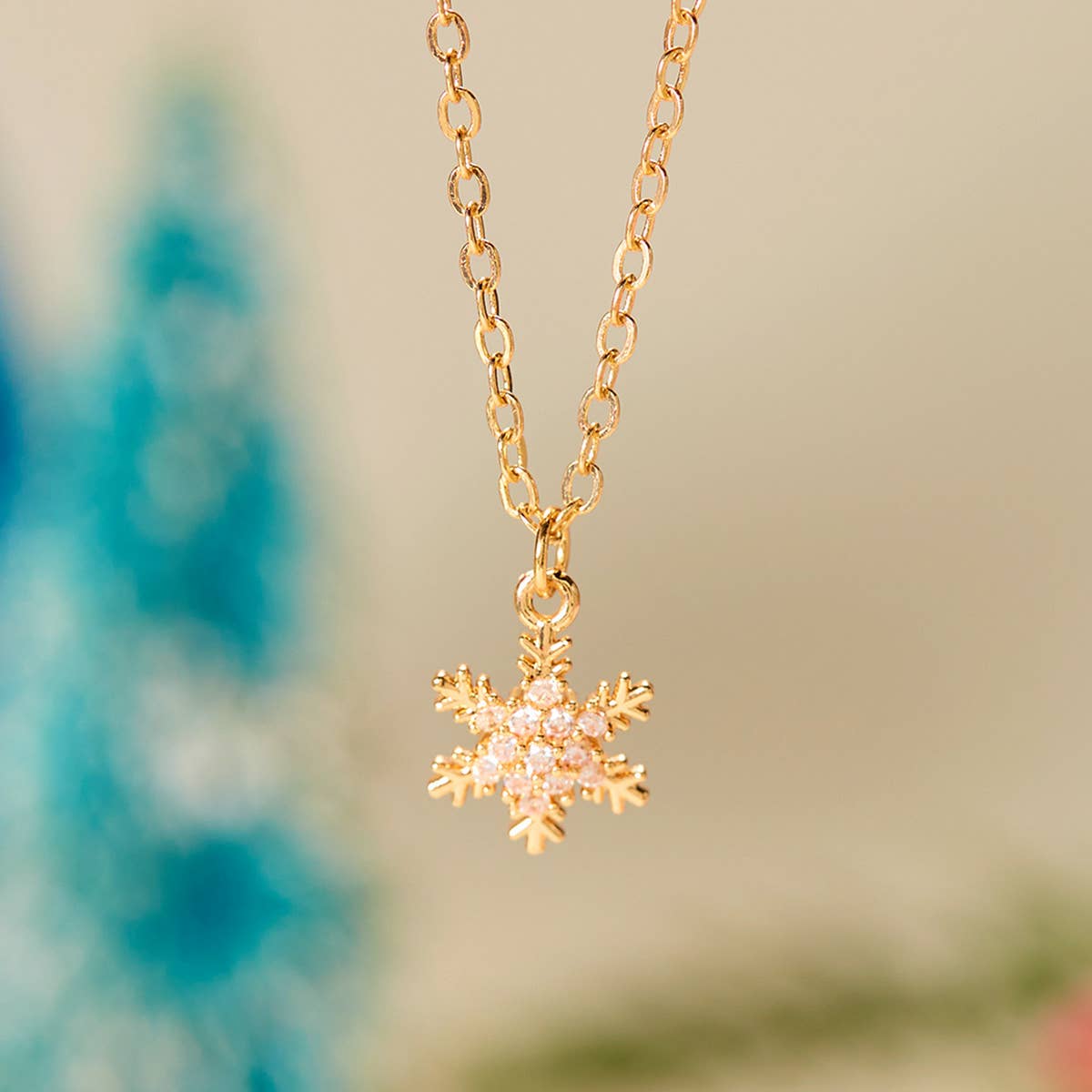 ALL-MATCH NEW CHRISTMAS SNOWFLAKE NECKLACE_CWAJE2394
