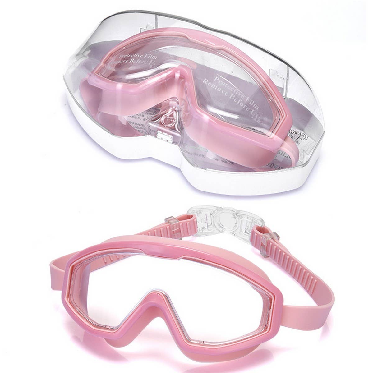 Kids Swim Goggles, Anti-Fog Large Frame Flat Lens