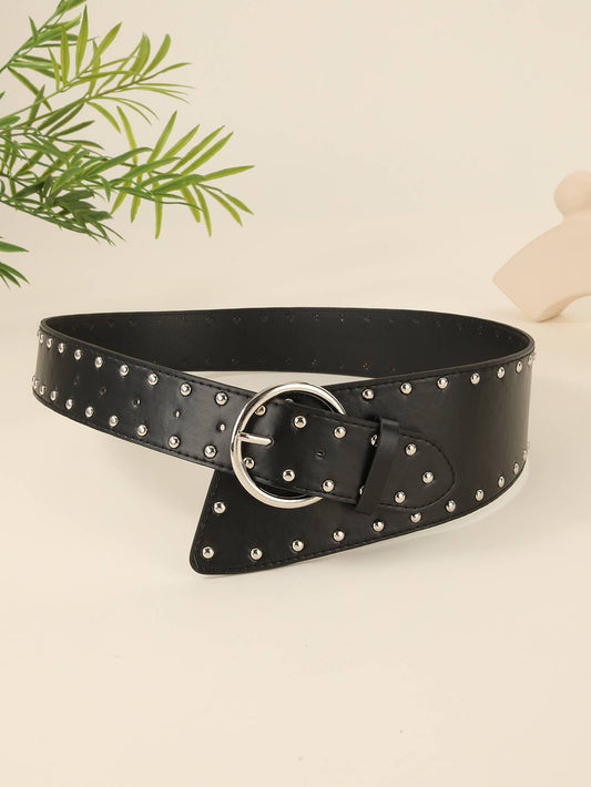 Retro-style personalized rivet belt