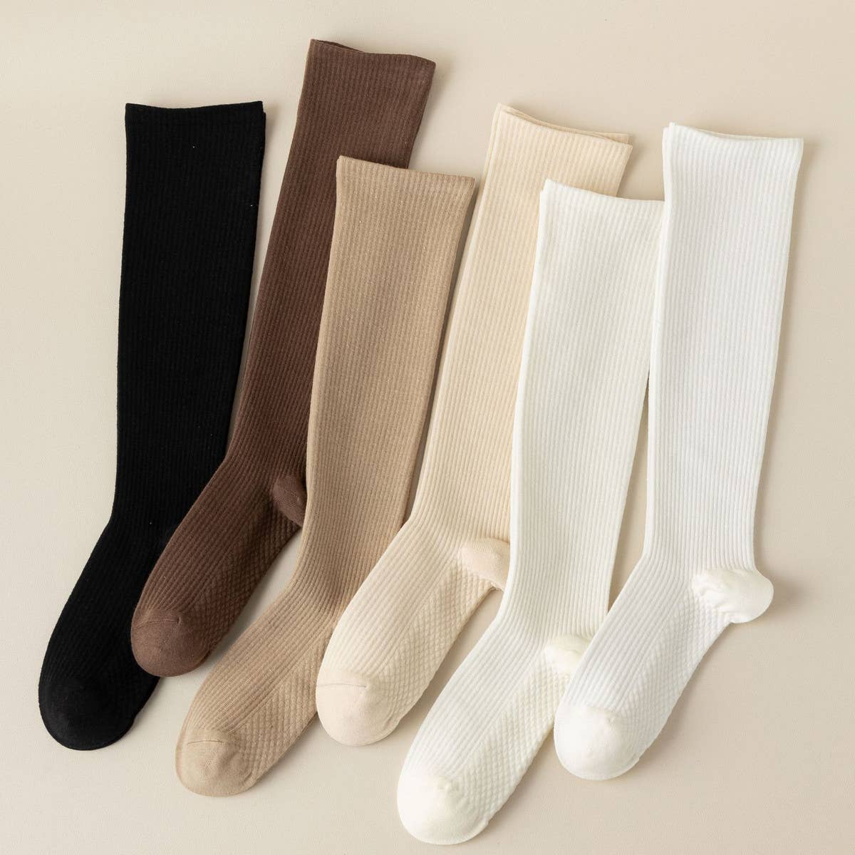 WOMEN STOCKINGS LEISURE SOLID COLOR TUBE SOCKS