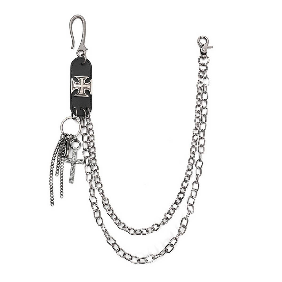 HIP-HOP RETRO CROSS PENDANT PANTS CHAIN