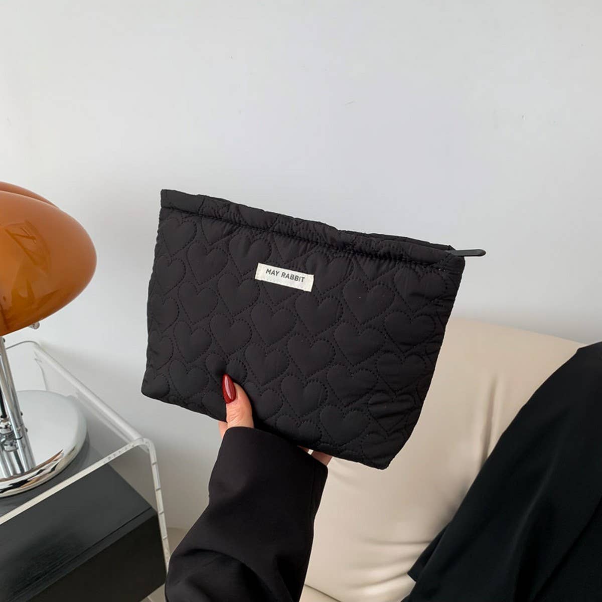 NEW COTTON HEART HAND-HELD PORTABLE COSMETIC BAG_CWAB4404