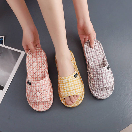 Thick Cotton Indoor Slippers with Fabric Sole