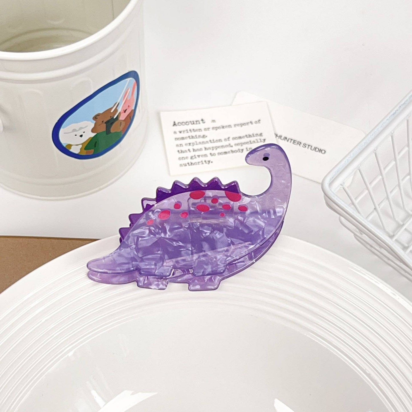 Dinosaur acrylic gripper Lizard hair clip
