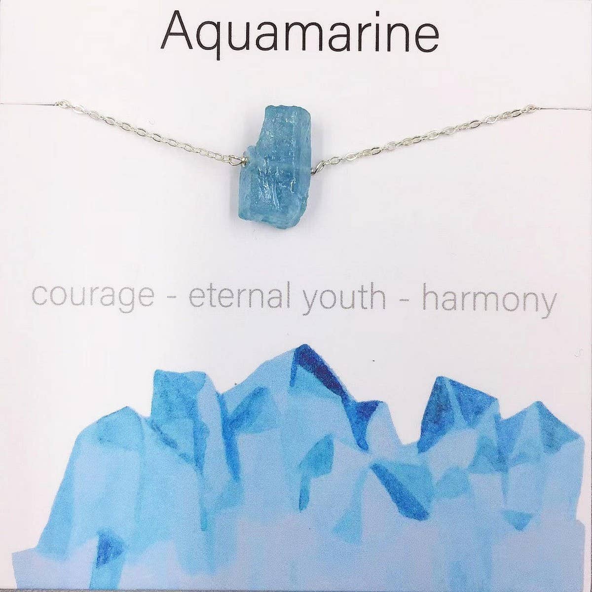 NATURAL CRYSTAL PENDANT NECKLACE WITH CARD