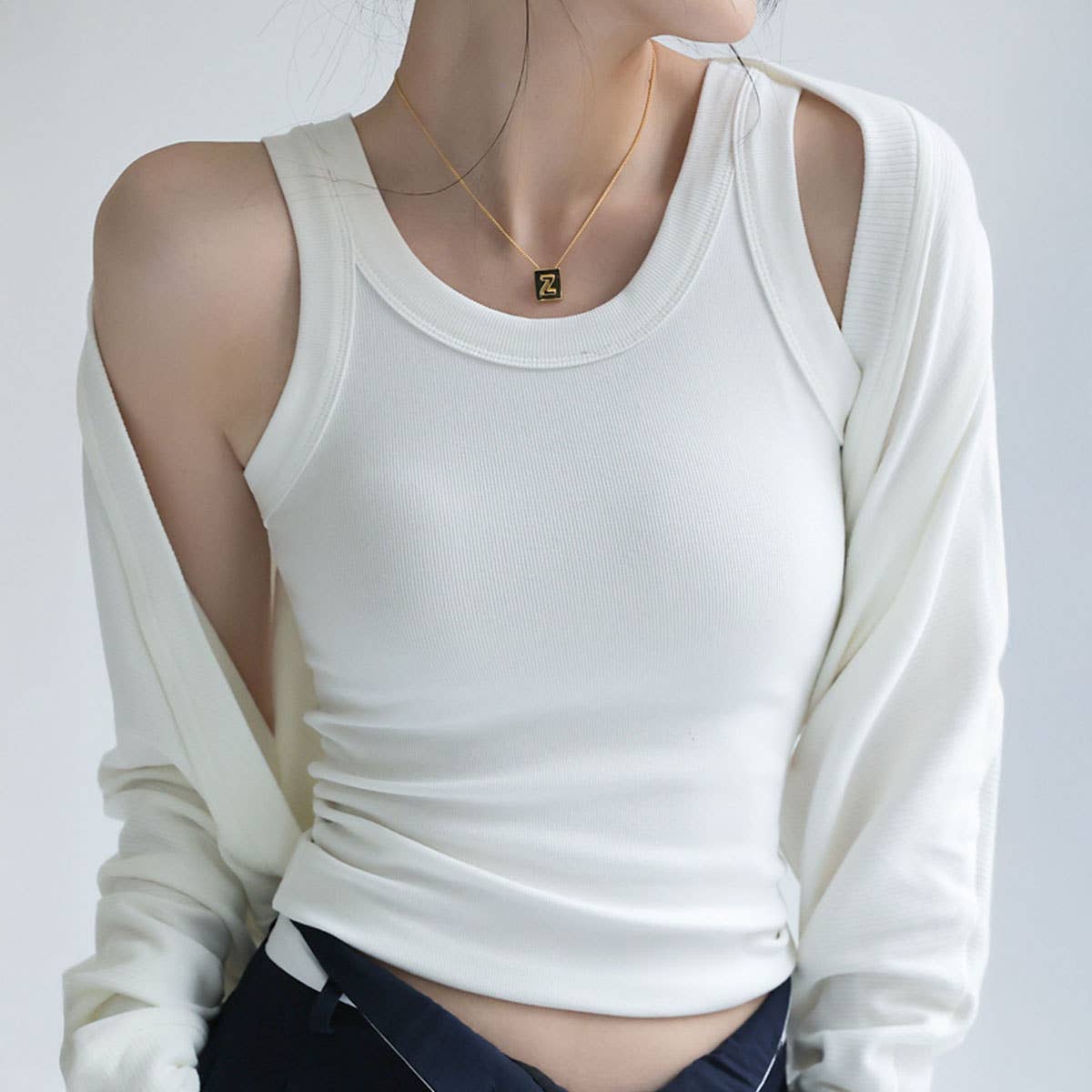 Ribbed Camisole Vest Tank Tops With Built In Bra