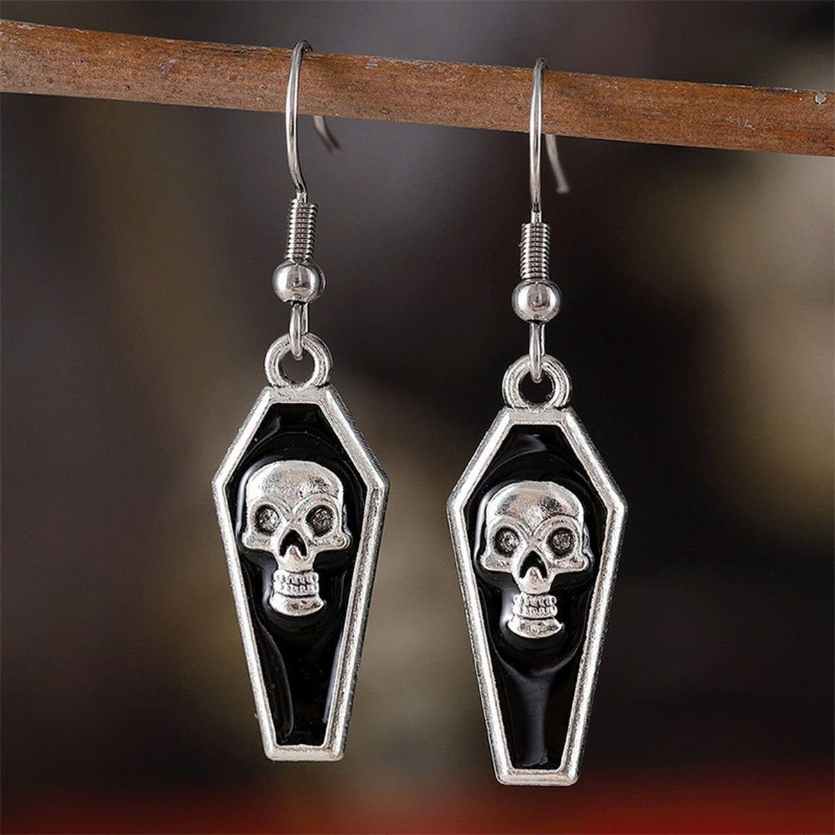 HALLOWEEN VINTAGE CROSS SKULL EARRINGS
