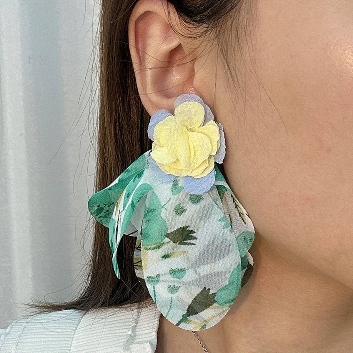 Handmade Fabric Flower Earrings ? Fresh Design
