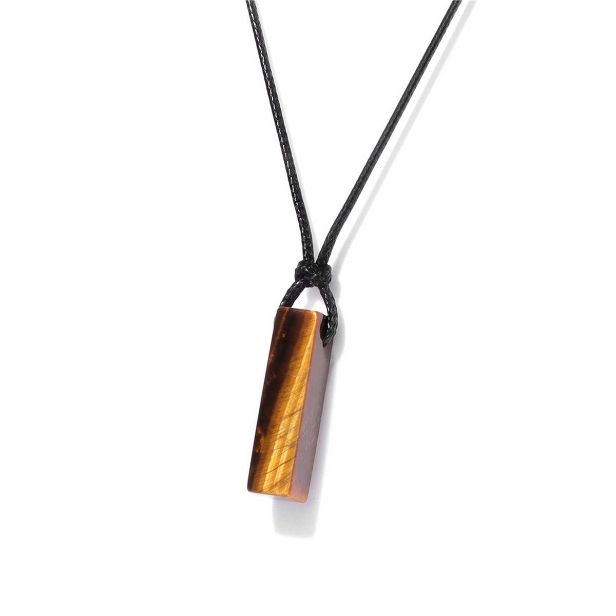 CWAJE3881_IRREGULAR STONE RECTANGULAR PENDANT NECKLACE