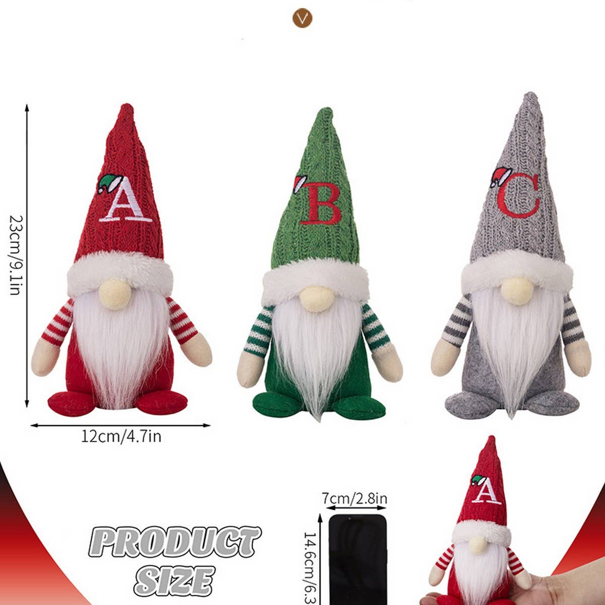 CWMM10338_CHRISTMAS KNITTED HAT GNOME RUDOLPH ORNAMENT