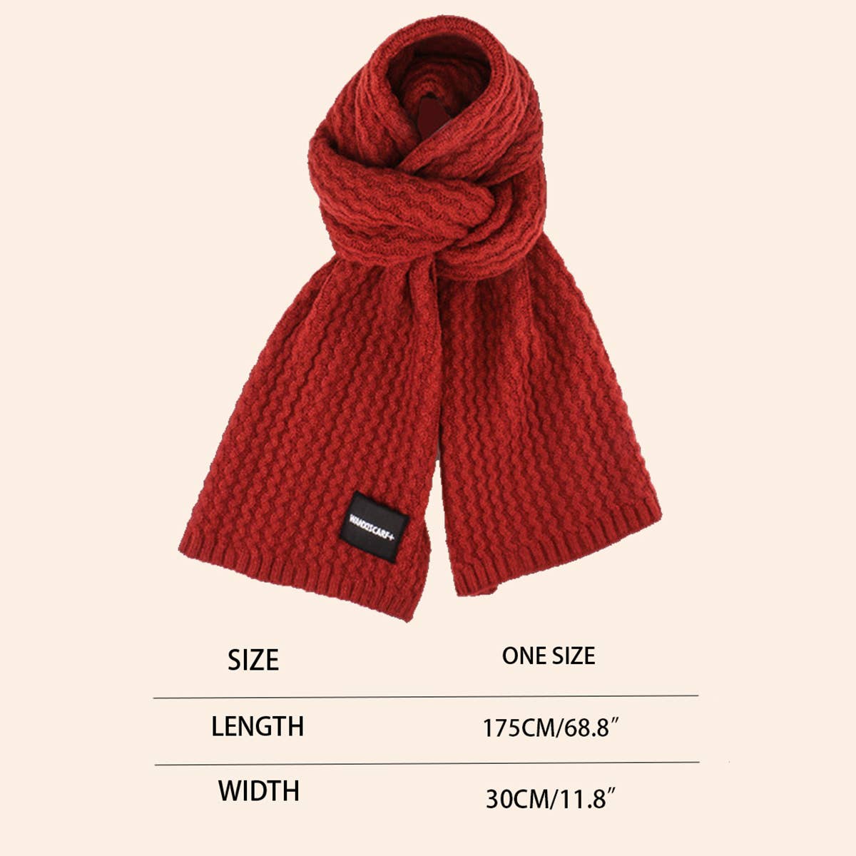 Red Knit Christmas Scarf - Faux Cashmere Reindeer_CWASC0127