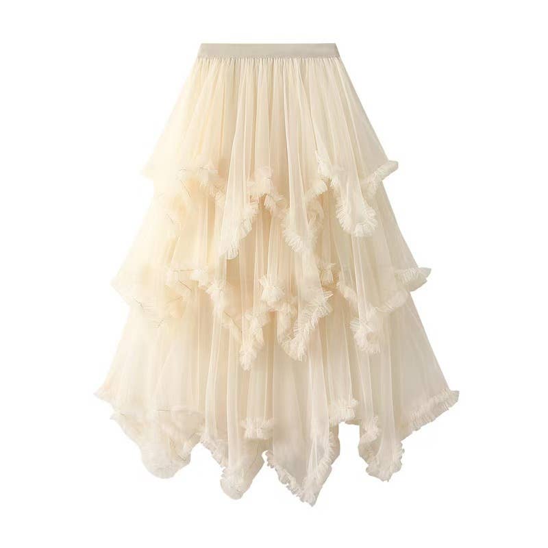 CWBSS0460_LAYERED ORGANZA TIERED MAXI CAKE SKIRT