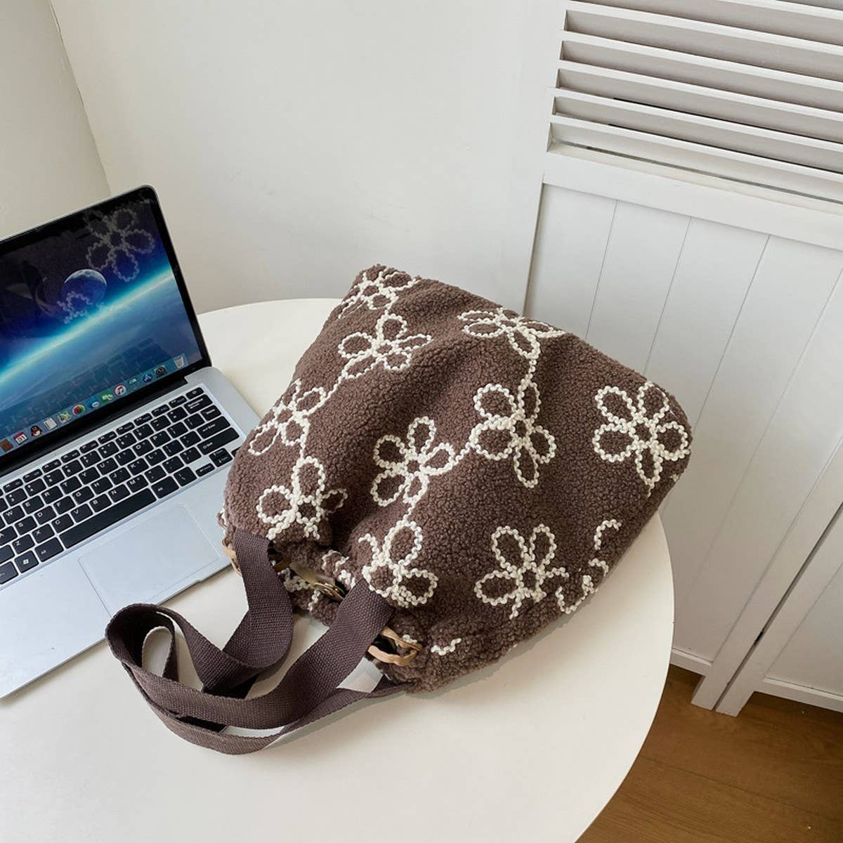 Plush Fur Bucket Bag Women Fashion Tote Bag_CUAB00577