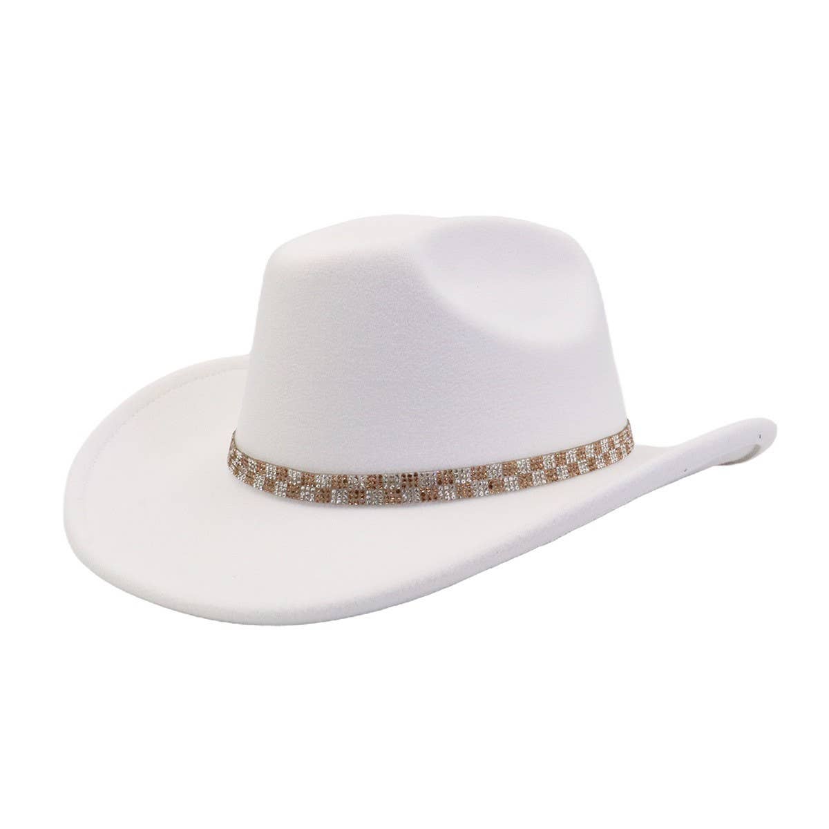 Unisex Ethnic Wool Fedora Cowboy Jazz Hat_CWAH04413