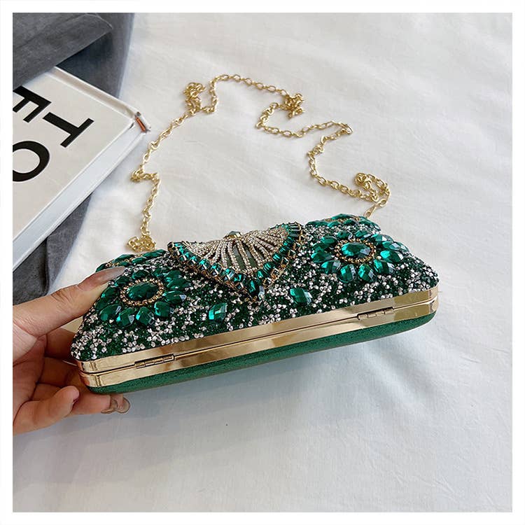 Fashionable rhinestone retro single-shoulder bag