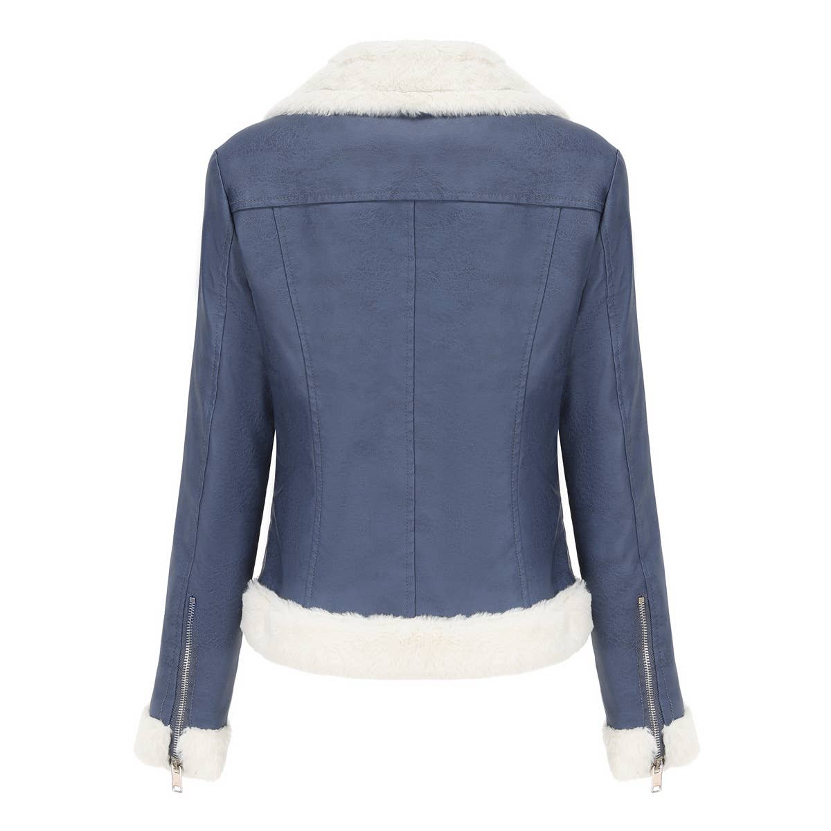 WARM LONG SLEEVE LAPEL AND FLEECE COAT