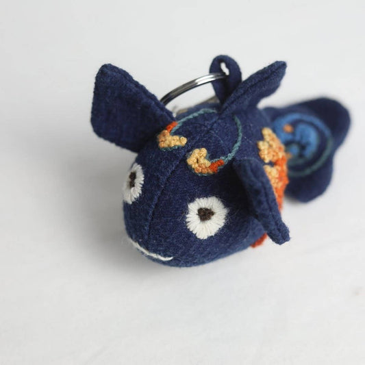 Embroidered Coral Fish Plush Charm