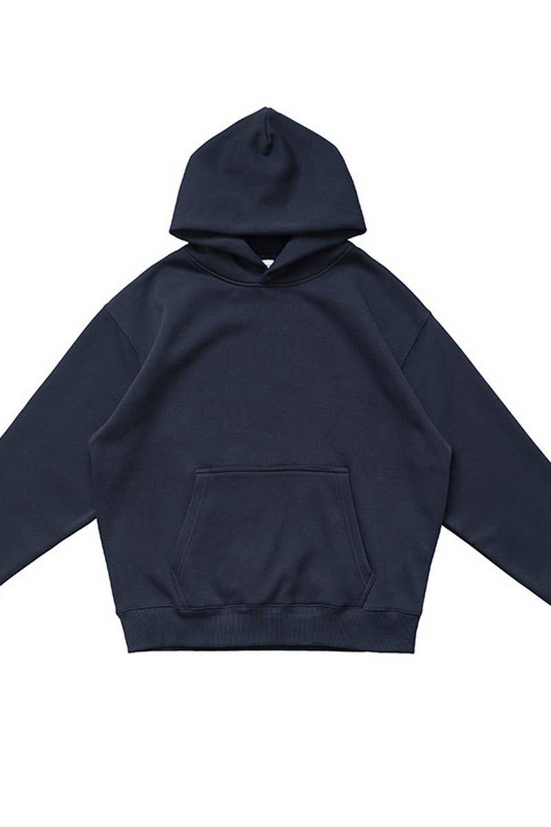 CWOHOL0765_SOLID COLOR THICKENED HOODED SWEATSHIRT