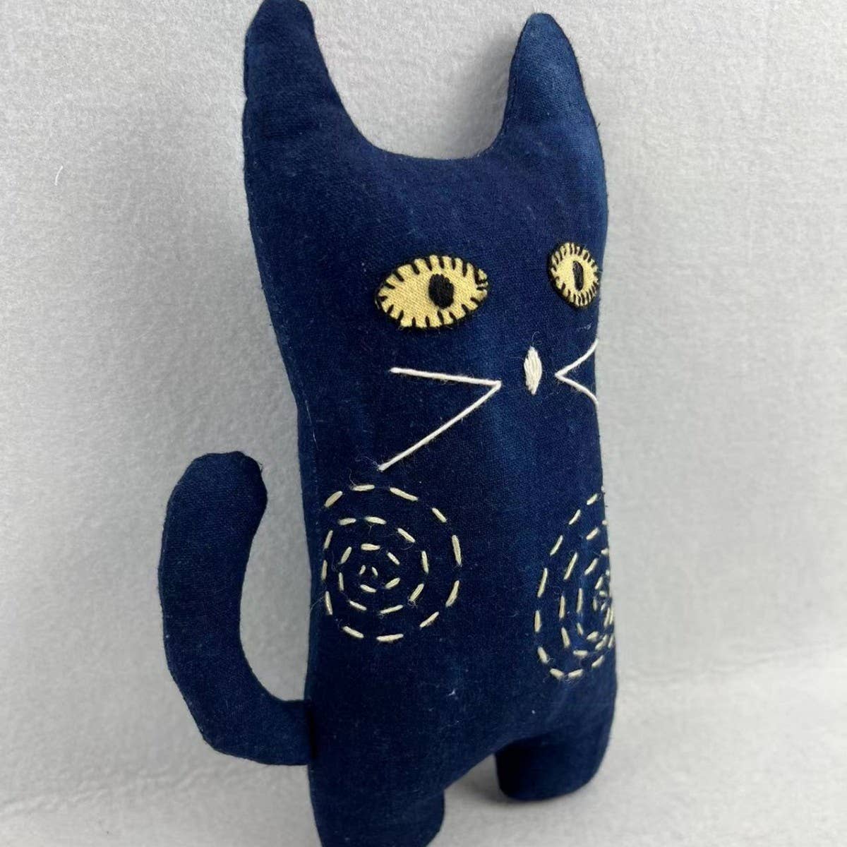 Handcrafted Indigo Dyed Embroidered Plush Doll