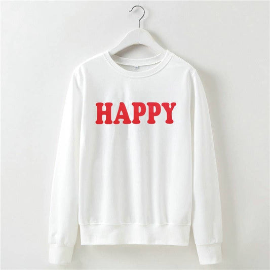Basic letter-printed pullover hoodie