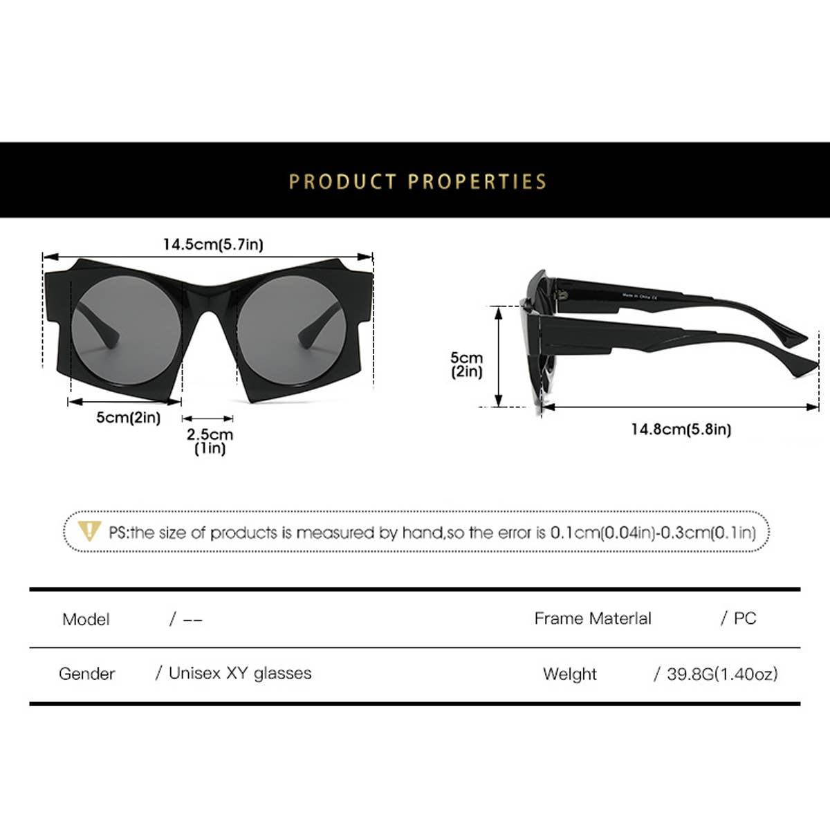 ALL-MATCH UV PROTECTION IRREGULAR SUNGLASSES_CWASG0476