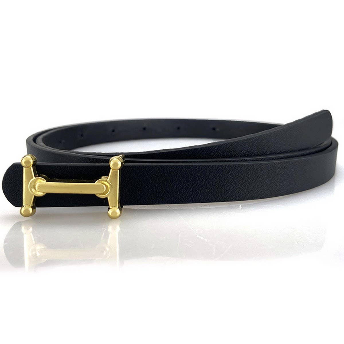 VERSATILE BLACK THIN BELT WOMEN'S ACCESSORIES_CWABE0694