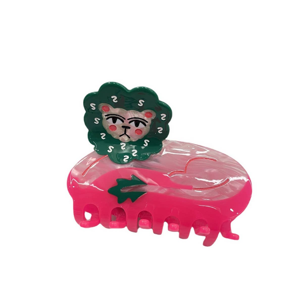 CWAHA4507_INS ALIEN LION ALOE VERA VASE HAIR CLIP