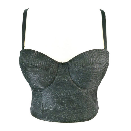 ILLUSIONARY GOLD POWDER SPARKLING FISHBONE CORSET