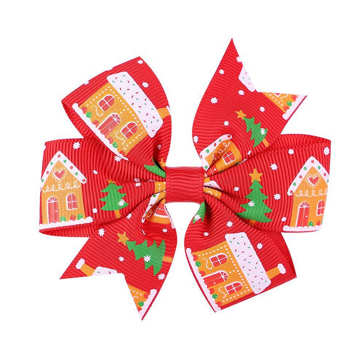 CHILDREN'S CHRISTMAS SNOWMAN PRINT BOW HAIR CLIP