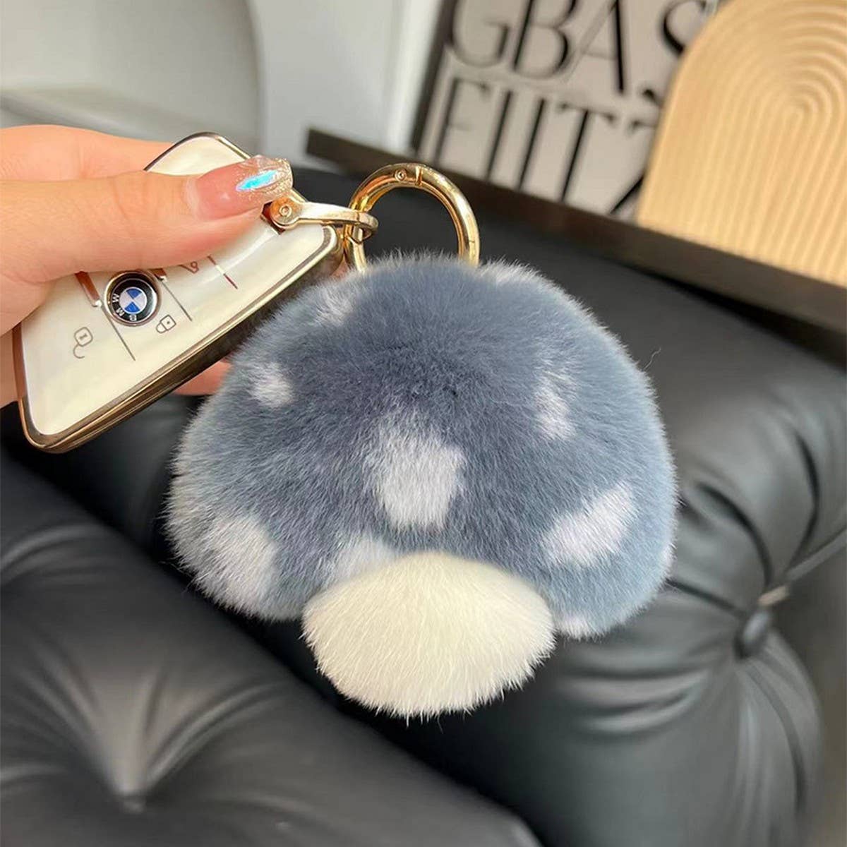 CUTE LITTLE MUSHROOM CAR KEYCHAIN BAG PENDANT