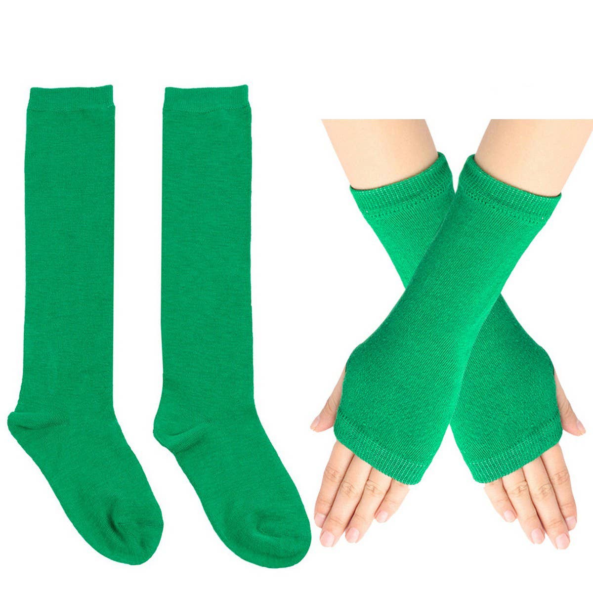 CWMM10087_CHRISTMAS STRIPED SOCKS &AMP GLOVES SET