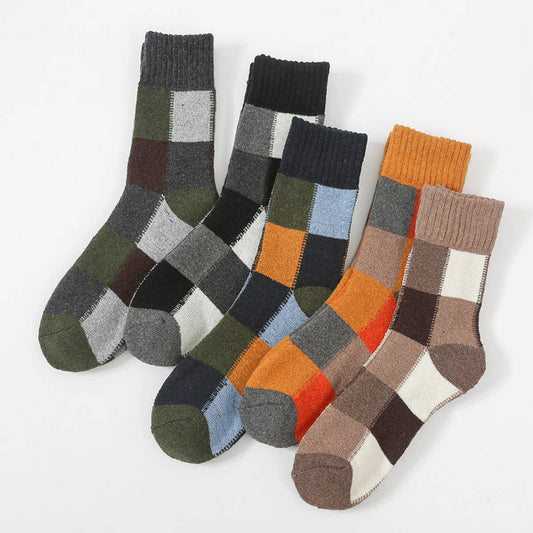 2024 NEW COLOR MATCHING PLAID 5 PAIRS OF SOCKS_CWMS0698