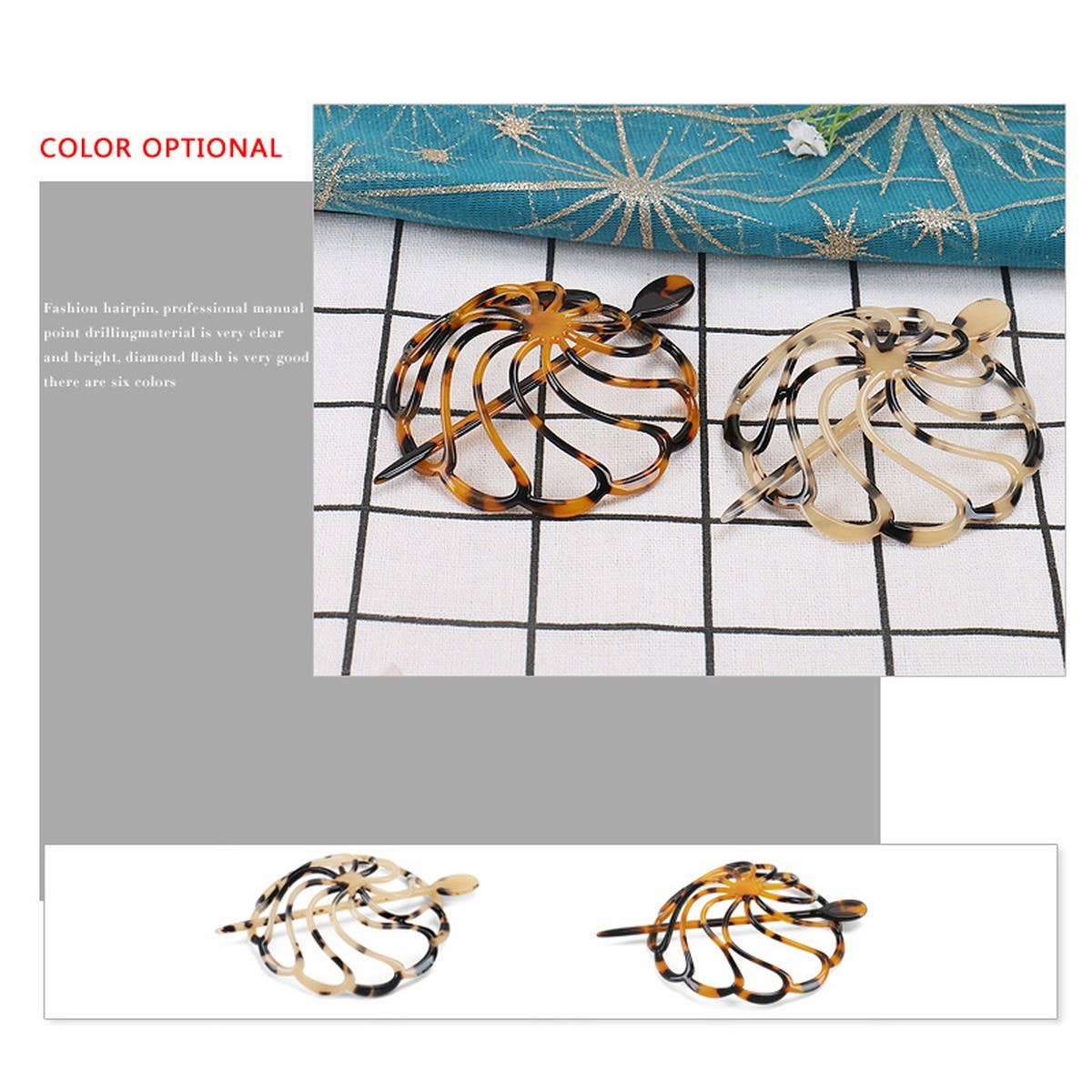 ACETATE PLATE HAIRPIN LEOPARD PRINT HAIRPIN_CWAHA4227
