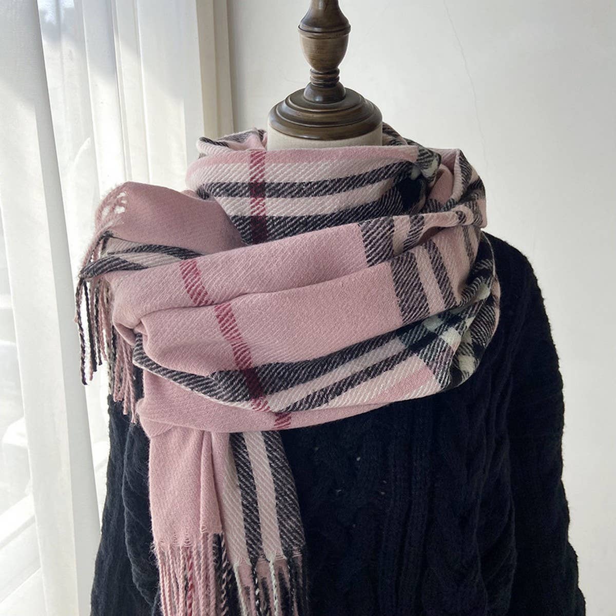 Plaid Scarf ??Warm Fringe Winter Wrap_CWASC1467