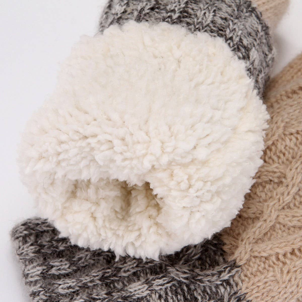 WINTER RABBIT FUR KNITTED PLUSH THICK GLOVES_CWAG0262