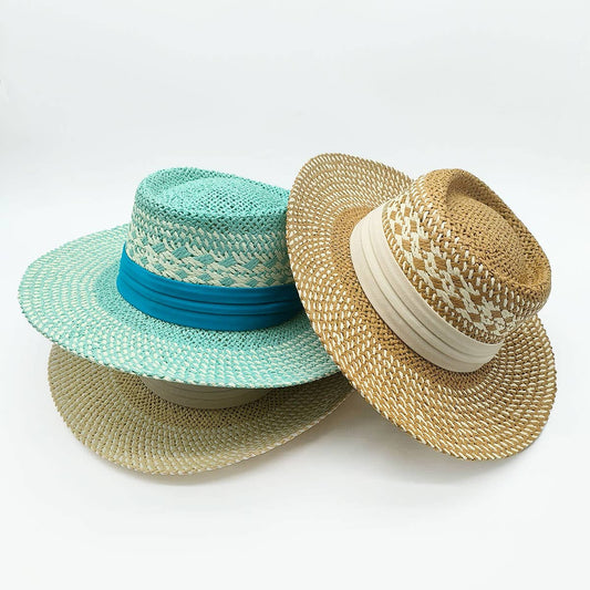 BRITISH RETRO HANDMADE WOVEN STRAW HAT_CWAH1171