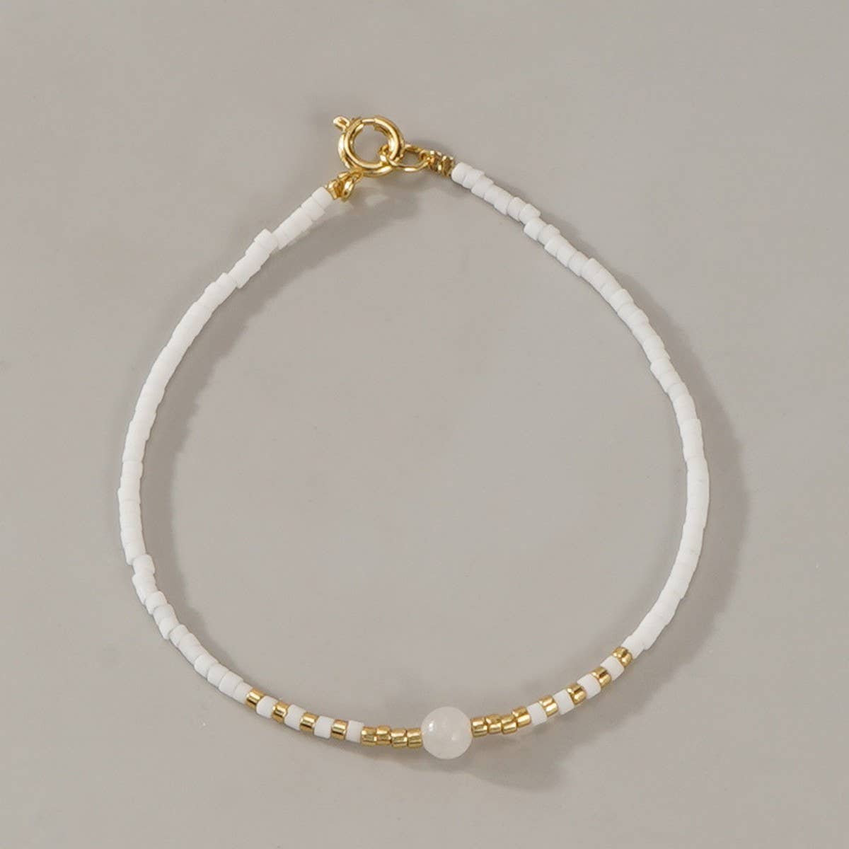 4MM POLISHED SEMI-PRECIOUS STONE BRACELET_CWMM3885