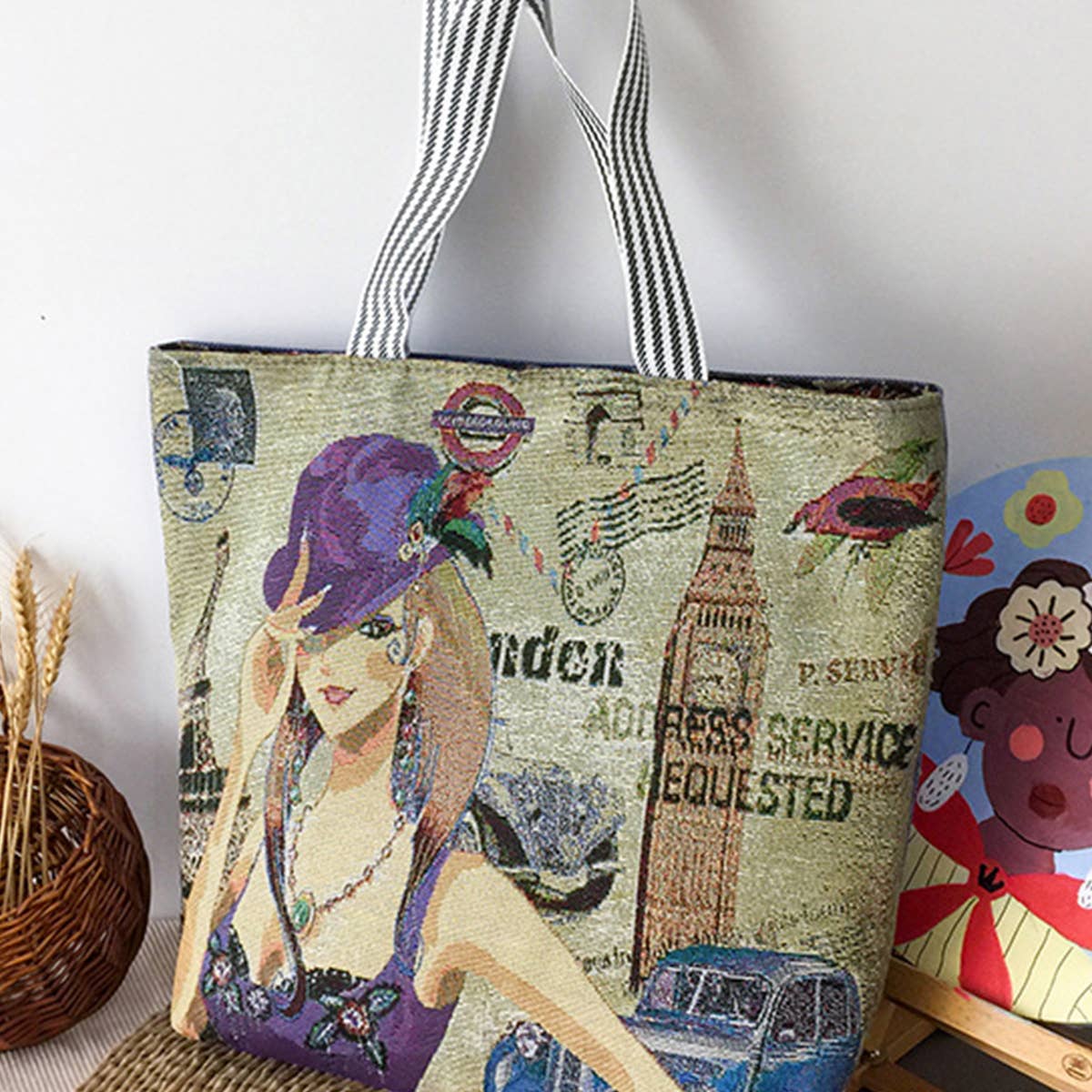 LARGE CAPACITY MINIMALIST CANVAS TOTE BAG_CWAB1681