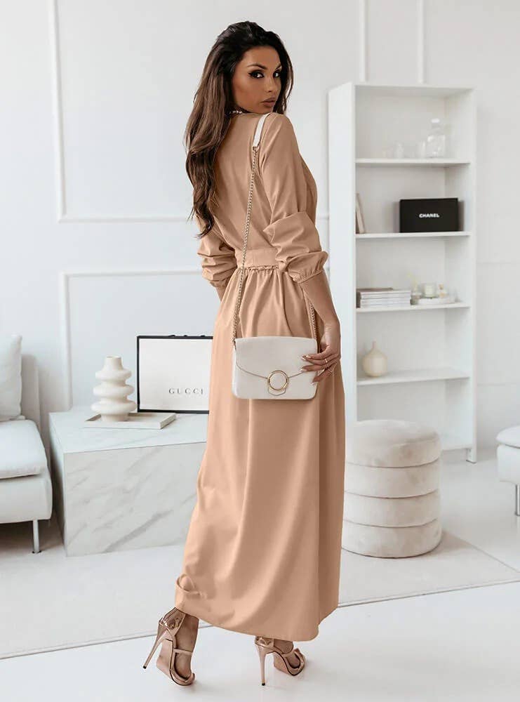 TEMPERAMENT WAIST SLIM SKIRT LONG SLEEVE DRESS