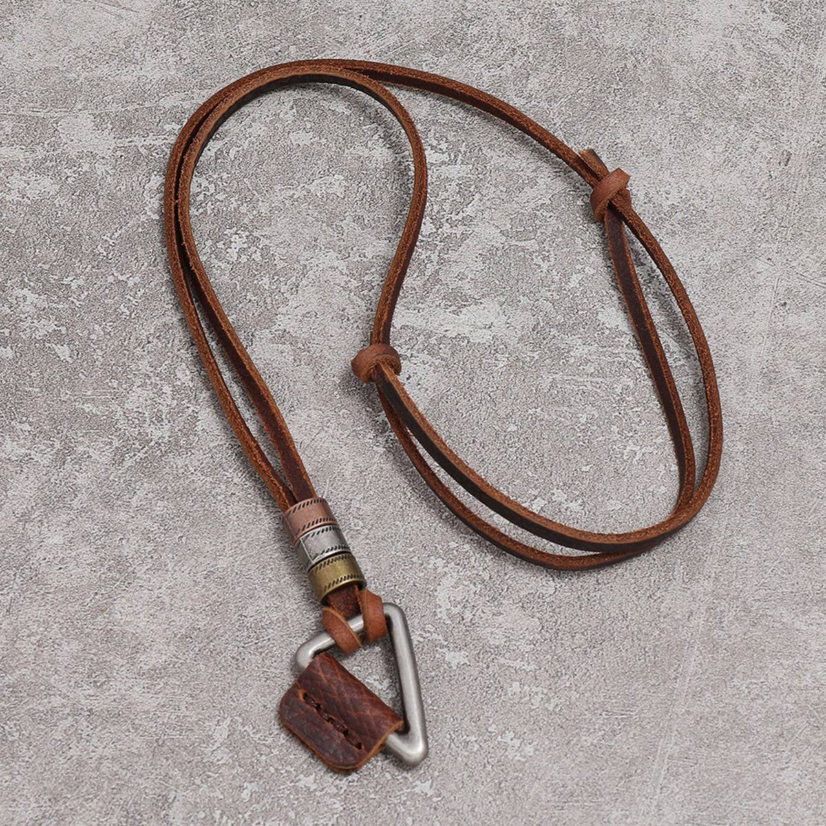BROWN PERSONALITY SIMPLE LEATHER NECKLACE_CWMM4579