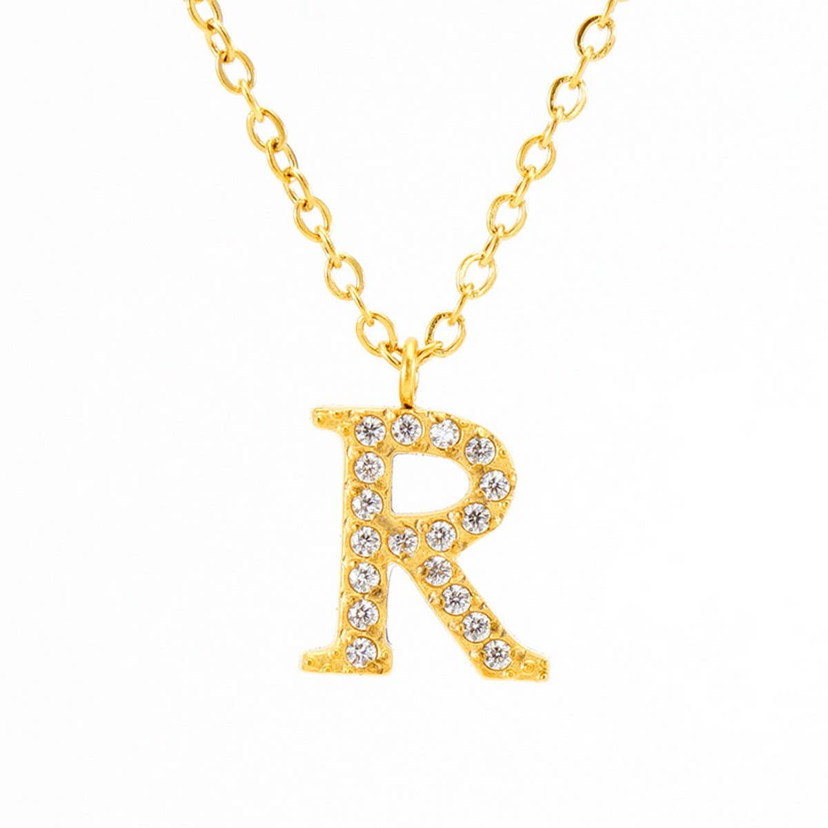 FASHION 26 LETTER DIAMOND PENDANT NECKLACE_CWAJE0684
