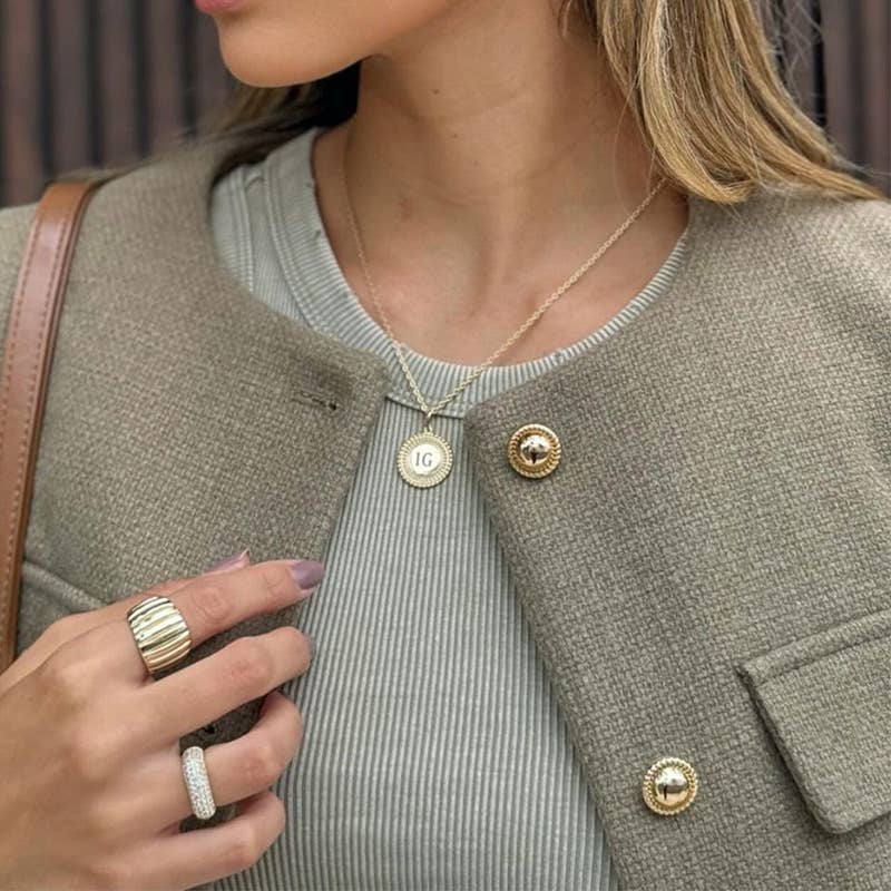 TEMPERAMENT SOLID COLOR ROUND NECK SHORT COAT