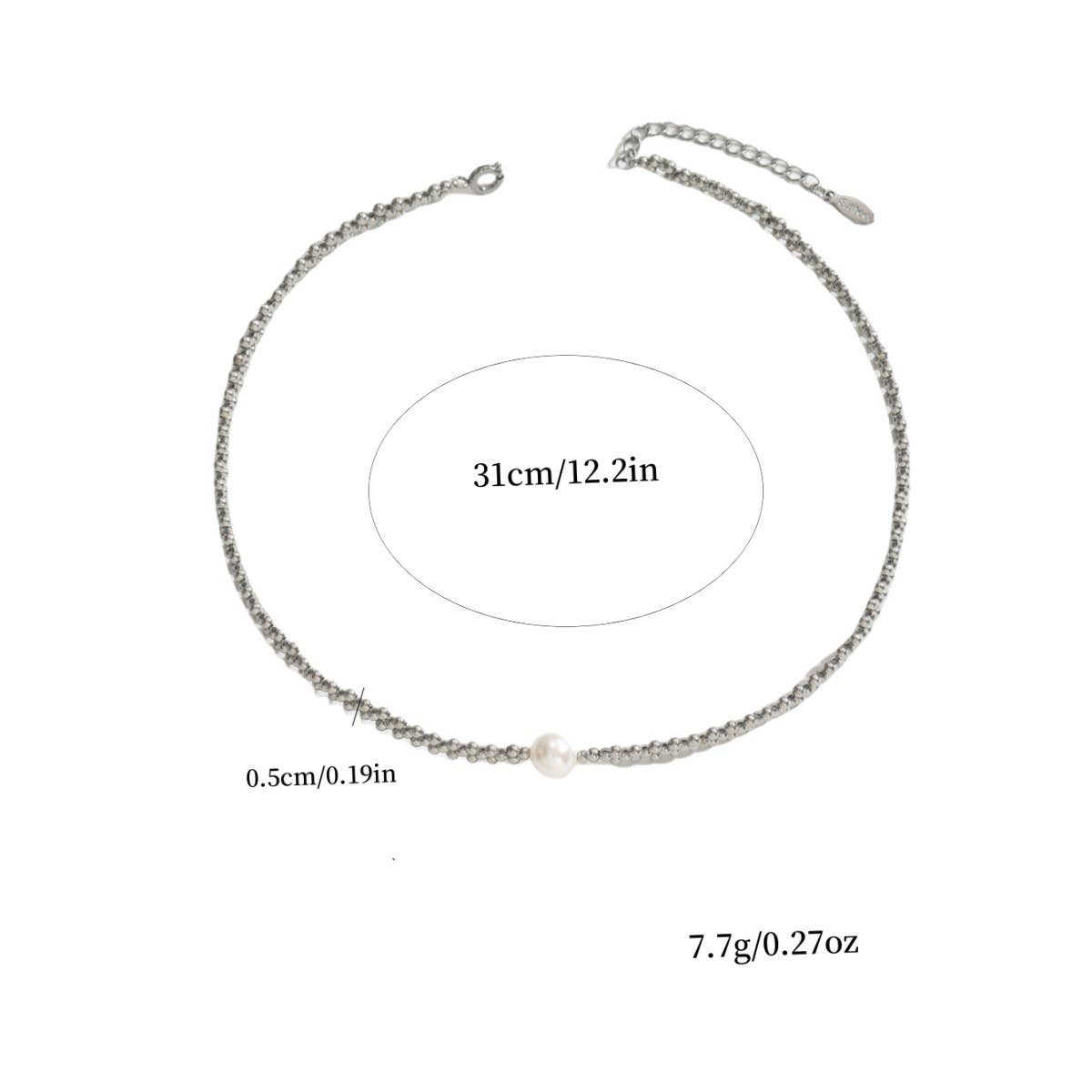 Workwear copper bead simple fashion clavicle chain