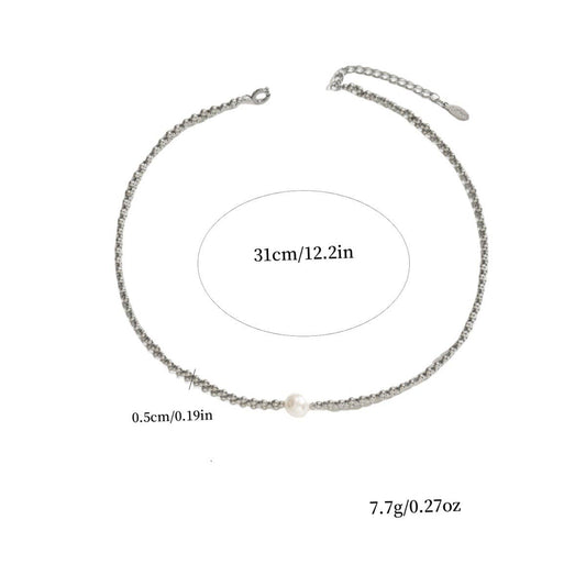 Workwear copper bead simple fashion clavicle chain