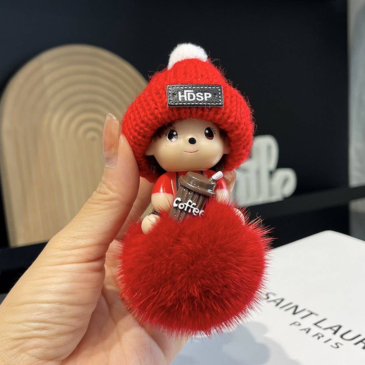CUTE CARTOON MONCHHICHI CAR KEYCHAIN PENDANT